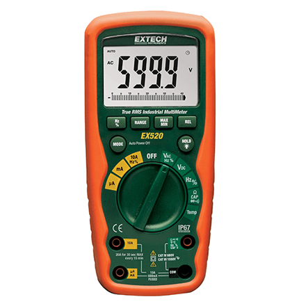 Extech EX520: Heavy Duty True RMS Industrial MultiMeter Extech EX520: Heavy Duty True RMS Industrial MultiMeter